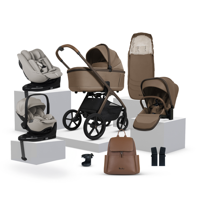 Silver Cross Cove in Maple colour Bundle with Glide Car Seat and Approach Car Seat in Natural Taupe Colour