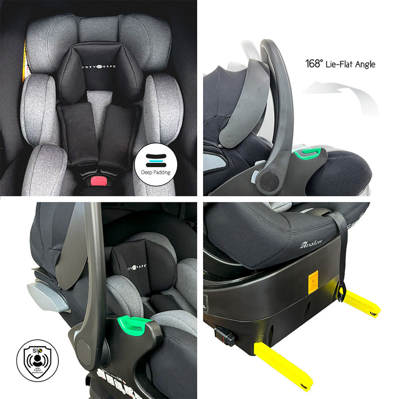 Cozy N Safe Avalon i-Size Baby Car Seat Carrier with 360 Rotation Base