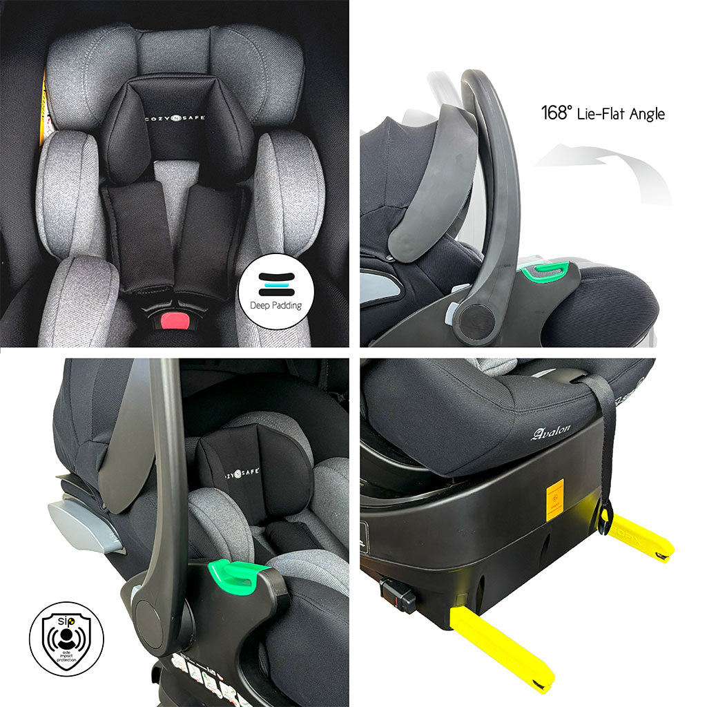 Cozy N Safe Avalon i-Size Baby Car Seat Carrier with 360 Rotation Base
