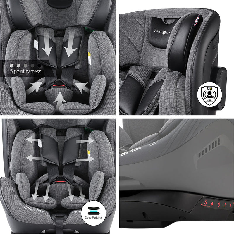 Cozy N Safe Excalibur i-Size Car Seat - Graphite