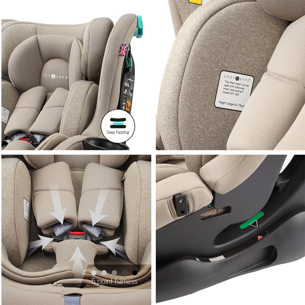 Cozy N Safe Fitzroy+ 40–150cm Child Car Seat - Ecru