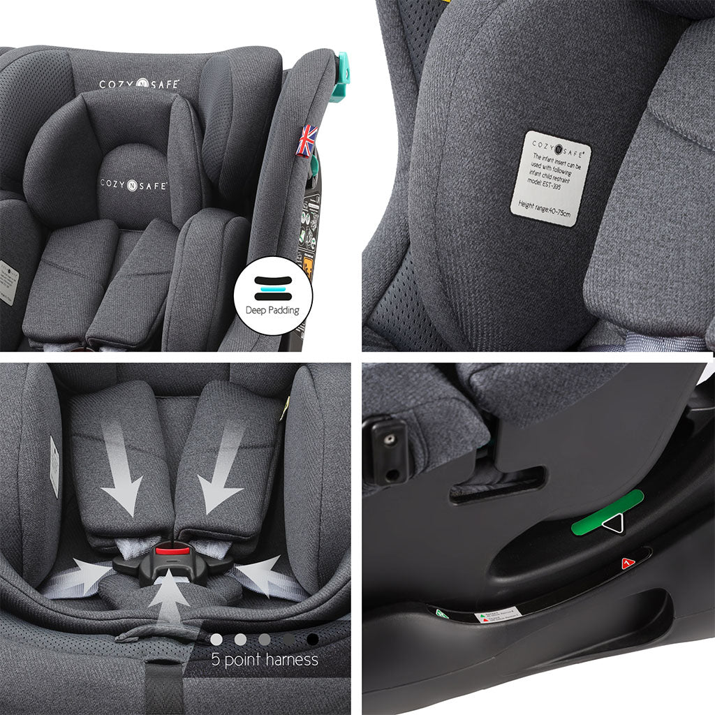 Cozy N Safe Fitzroy+ 40–150cm Child Car Seat - Slate