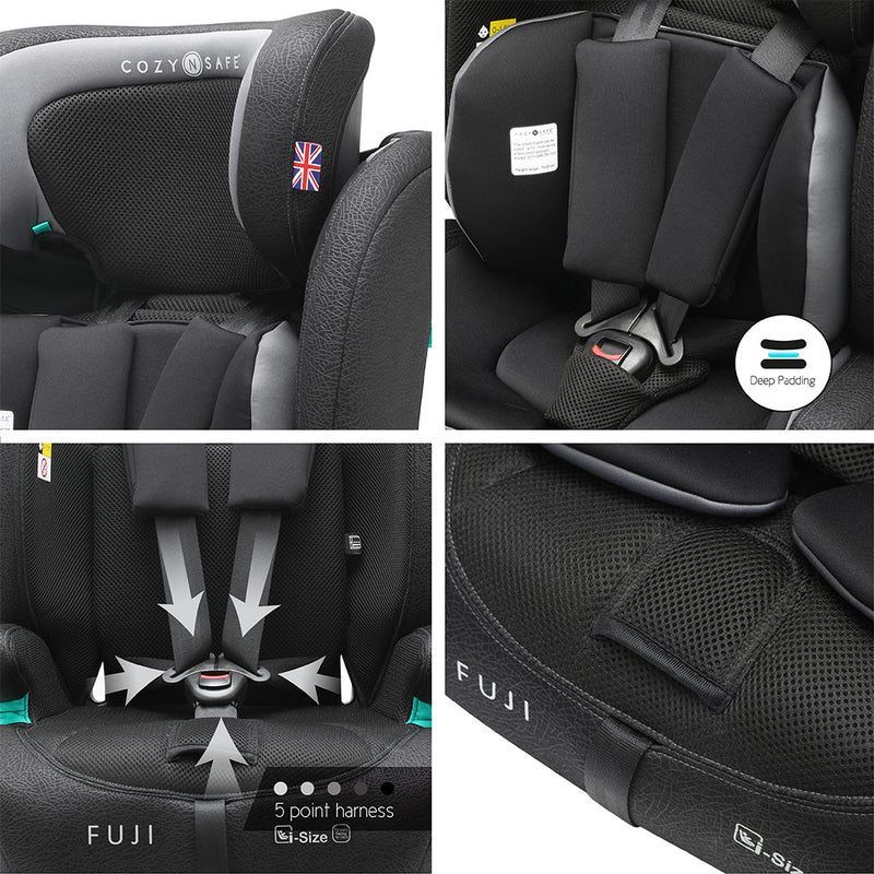 Cozy N Safe Fuji i-Size Child Car Seat and High Backed Booster - Black/Grey