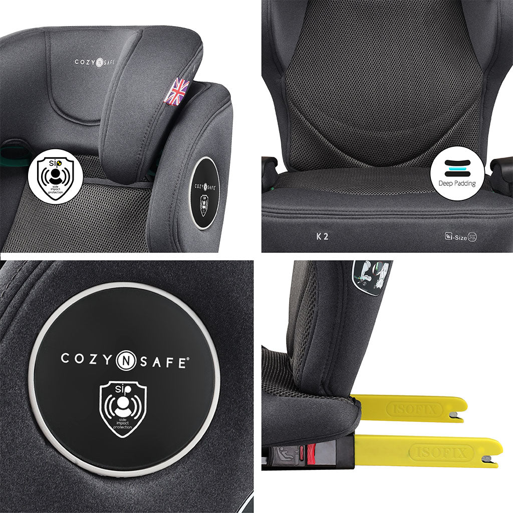 Cozy N Safe K2 i-Size Car Seat and Travel Bag - Graphite