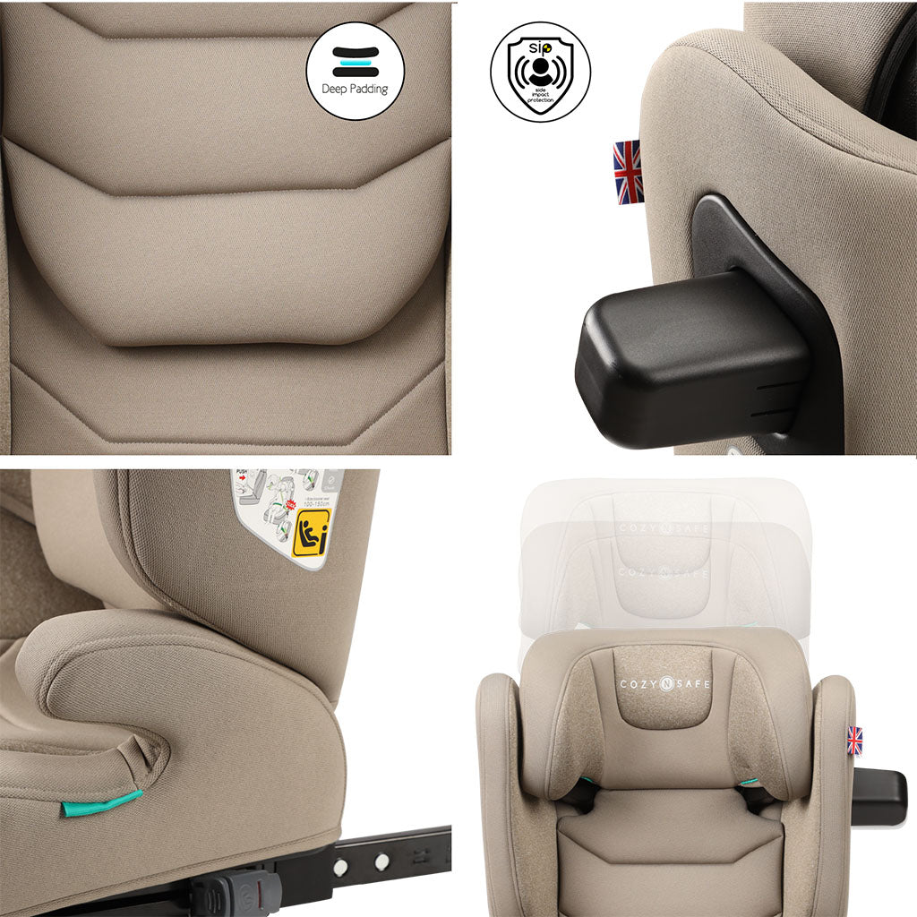 Cozy N Safe Portland i-Size High Backed Booster Car Seat - Ecru