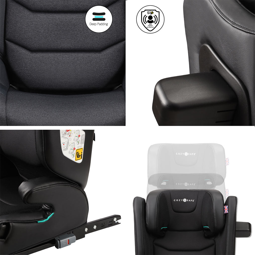 Cozy N Safe Portland i-Size High Backed Booster Car Seat - Jet