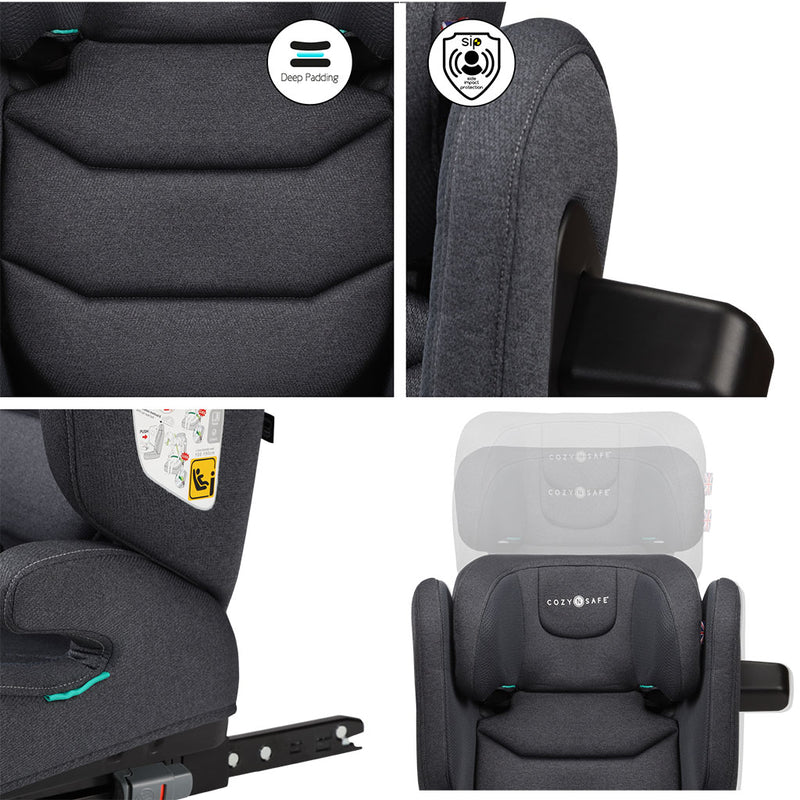 Cozy N Safe Portland i-Size High Backed Booster Car Seat - Slate
