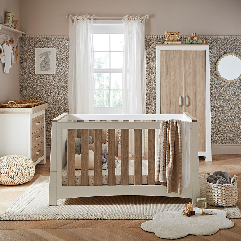 CuddleCo Ada 3 Piece Nursery Furniture Set - White & Ash - EX-Display