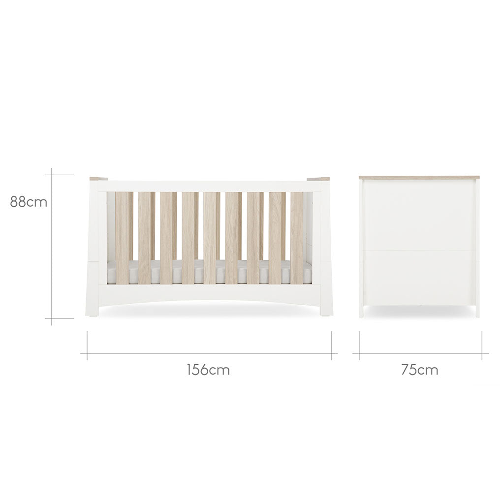 CuddleCo Ada 3 Piece Nursery Furniture Set - White & Ash - EX-Display