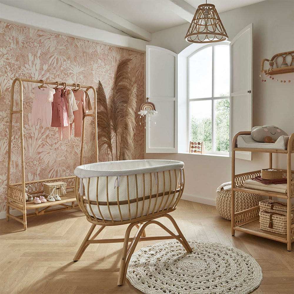 CuddleCo Aria Rattan Changing Table - Natural & Chelsea Baby
