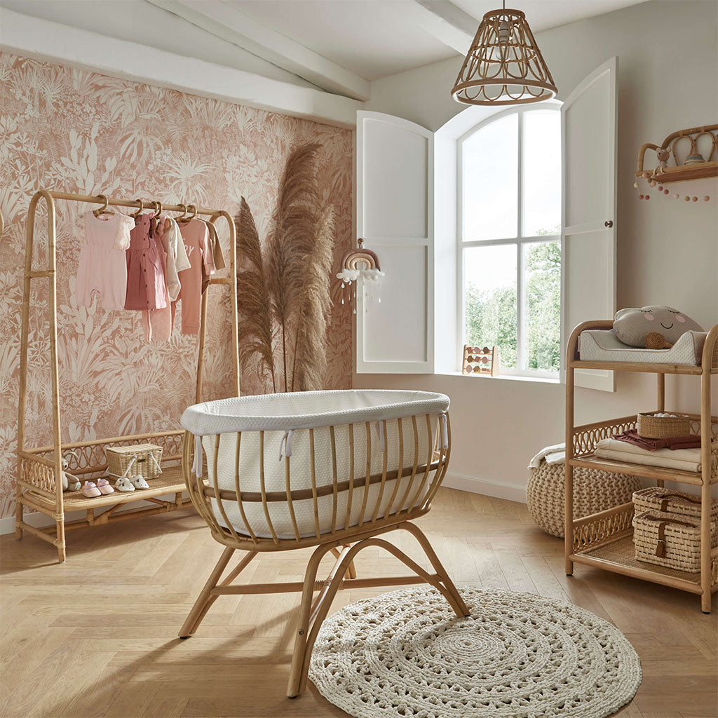 CuddleCo Aria Rattan Changing Table - Natural