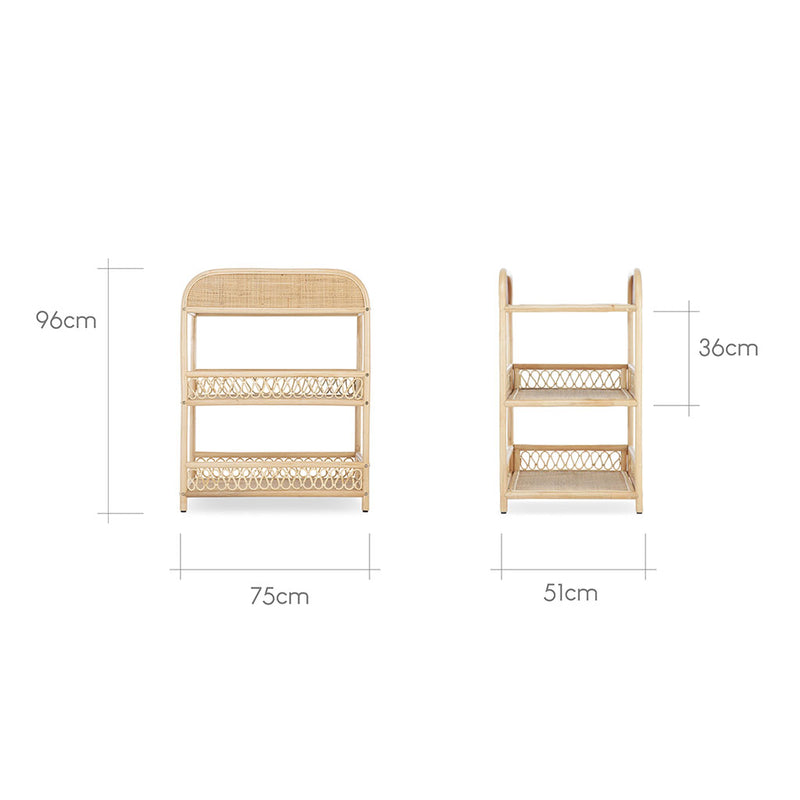 CuddleCo Aria Rattan Changing Table - Natural
