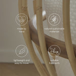CuddleCo Aria Rattan Crib - Natural