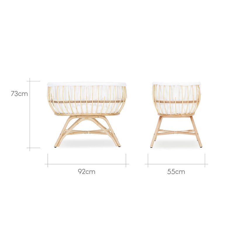 CuddleCo Aria Rattan Crib - Natural