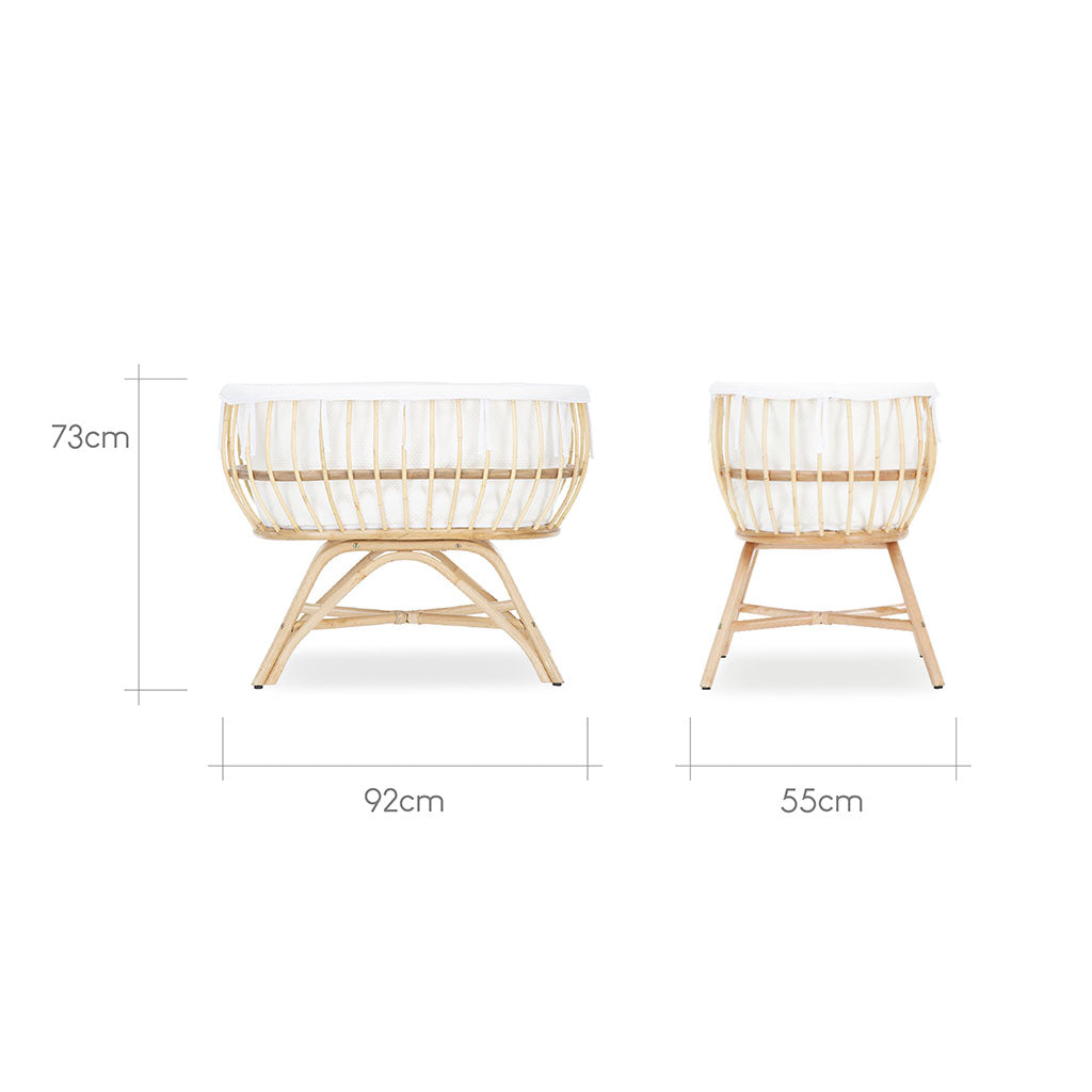 CuddleCo Aria Rattan Crib Natural - Ex Display