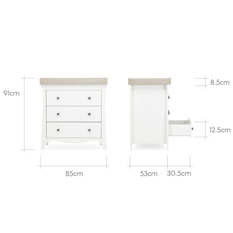 CuddleCo Clara 2 Piece Nursery Furniture Set - Driftwood Ash