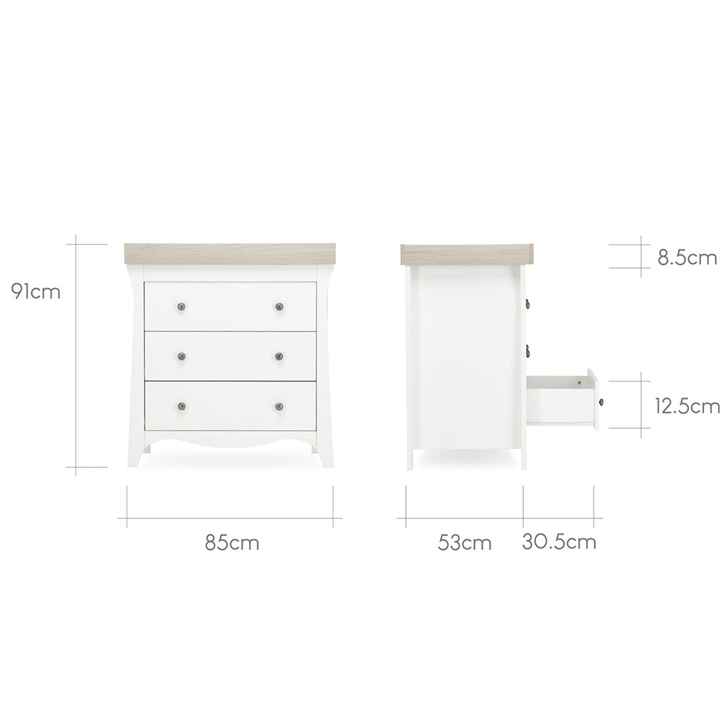 CuddleCo Clara 2 Piece Nursery Furniture Set - Driftwood Ash
