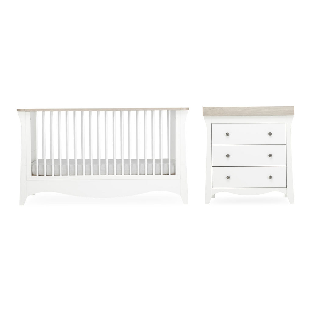 CuddleCo Clara 2 Piece Nursery Furniture Set - Driftwood Ash