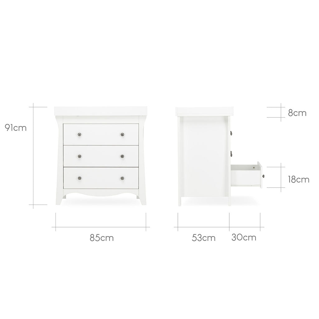 CuddleCo Clara 2 Piece Nursery Furniture Set - White
