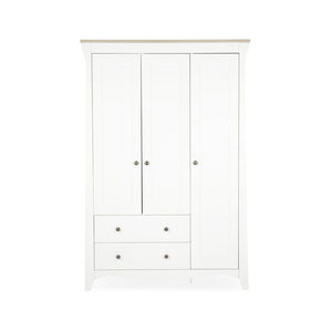 CuddleCo Clara 3 Door Triple Wardrobe - White & Ash