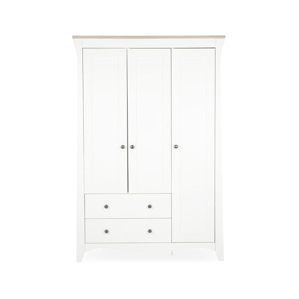 CuddleCo Clara 3 Door Triple Wardrobe - White & Ash