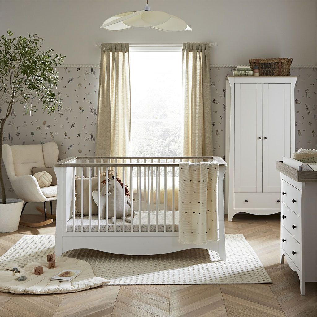 CuddleCo Clara 3 Piece Nursery Furniture Set - Driftwood Ash