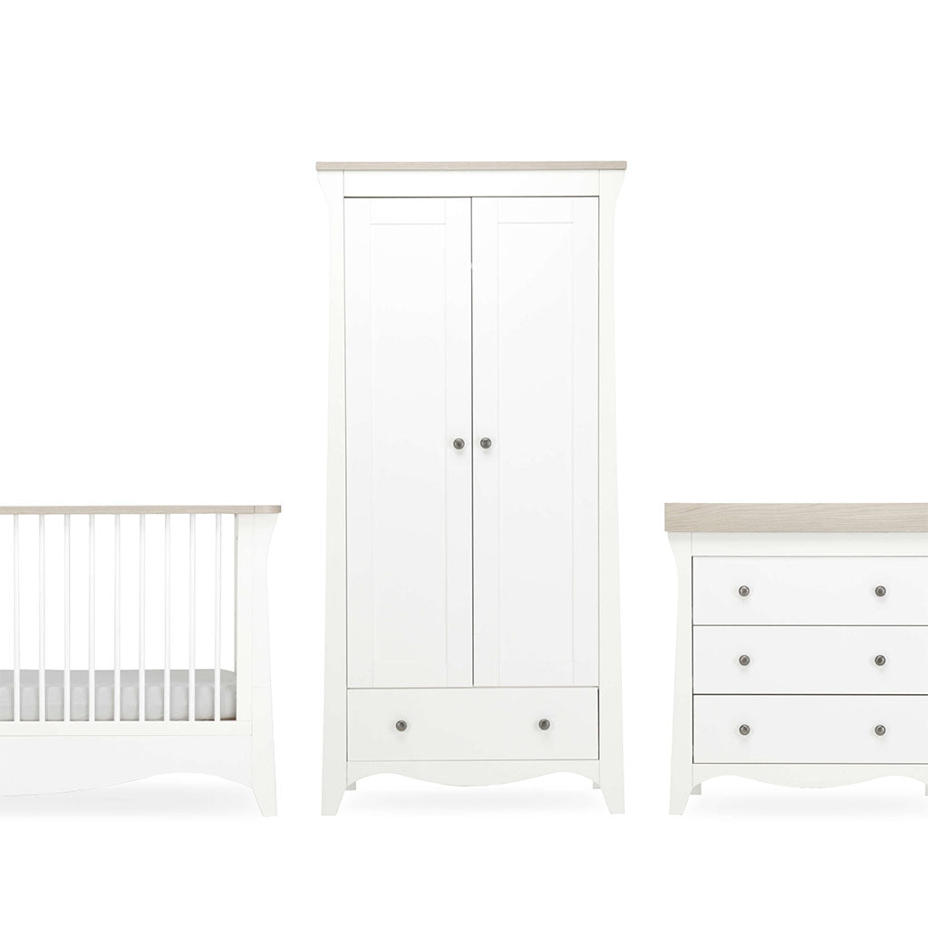 CuddleCo Clara 3 Piece Nursery Furniture Set - Driftwood Ash
