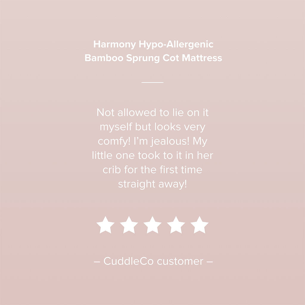 CuddleCo Harmony Hypo-Allergenic Bamboo Sprung Cot Bed Mattress - 140 x 70cm