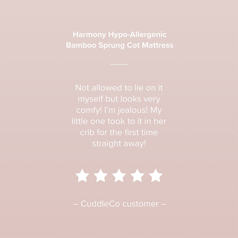 CuddleCo Harmony Hypo-Allergenic Bamboo Sprung Cot Mattress - 120 x 60cm