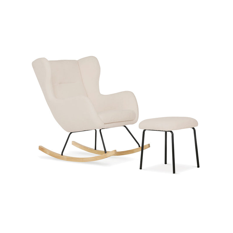 CuddleCo Marley Nursing Chair and Footstool - Teddy Light Beige