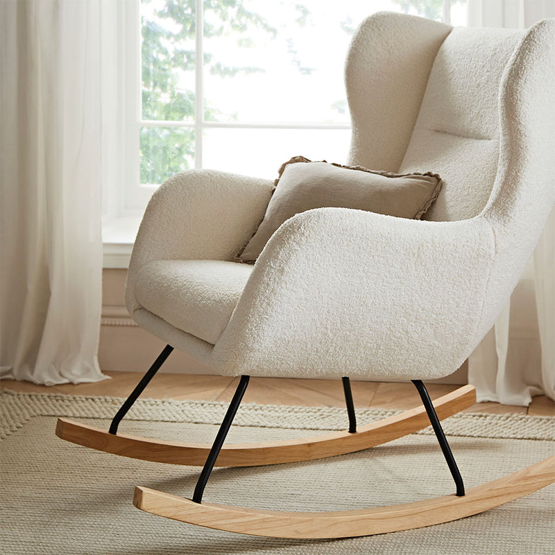 CuddleCo Marley Nursing Chair and Footstool - Teddy Off White