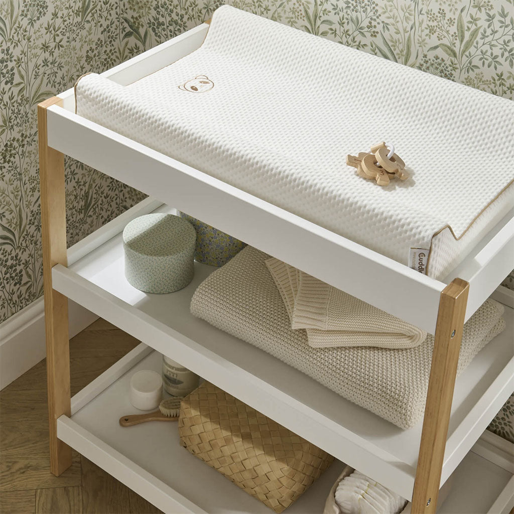 CuddleCo Nola Changing Table - White & Natural
