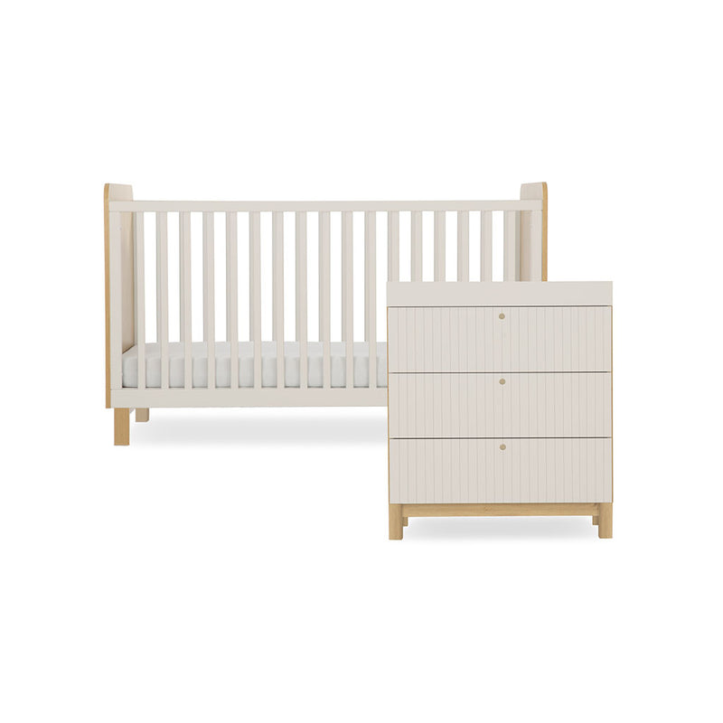 CuddleCo Remi 2 Piece Nursery Furniture Set - Oak & Cashmere