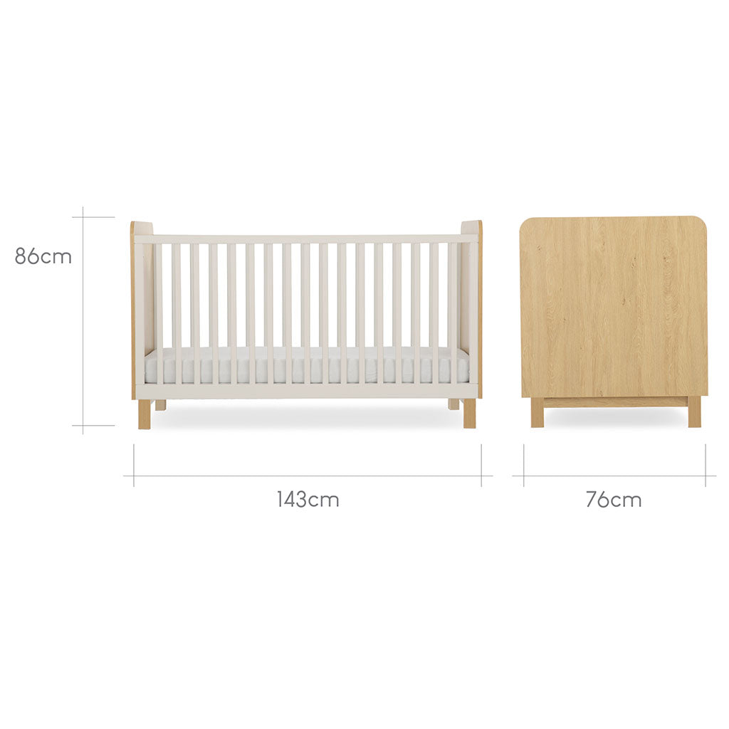 CuddleCo Remi 2 Piece Nursery Furniture Set - Oak & Cashmere