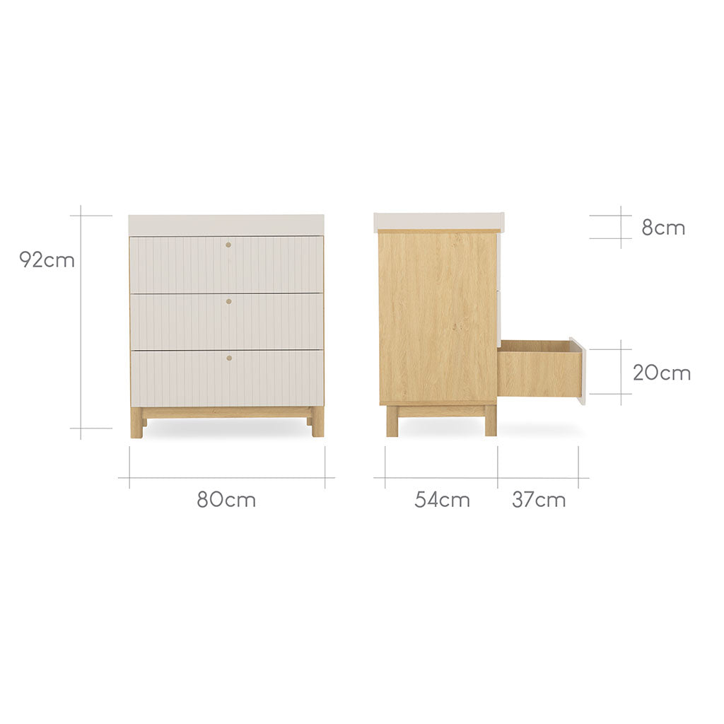 CuddleCo Remi 3 Piece Nursery Furniture Set - Oak & Cashmere