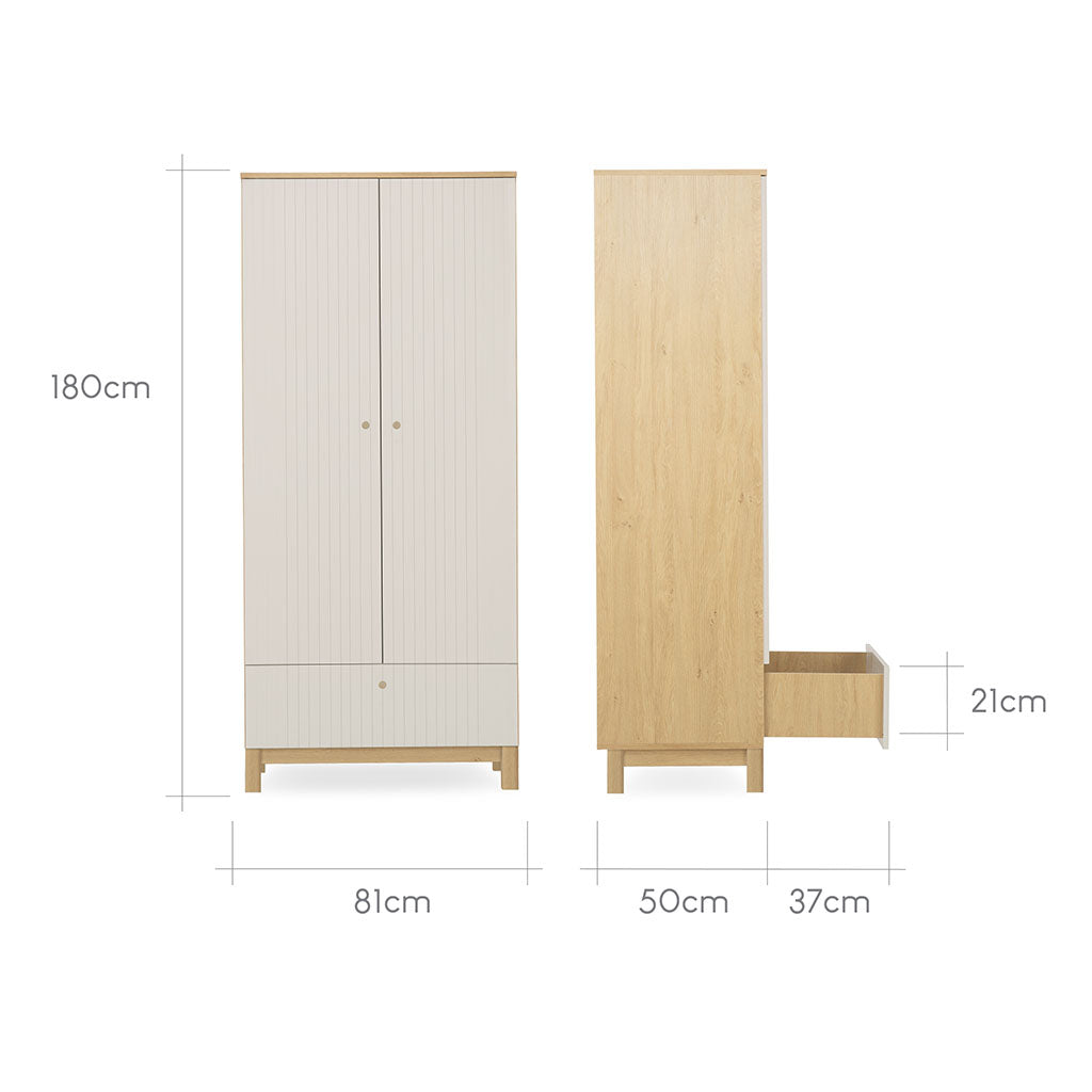 CuddleCo Remi 3 Piece Nursery Furniture Set - Oak & Cashmere
