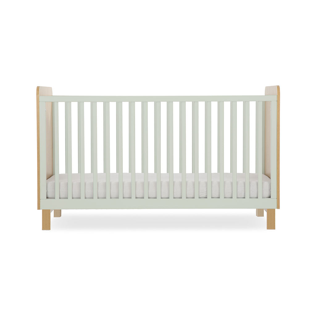 CuddleCo Remi Cot Bed - Oak & Green