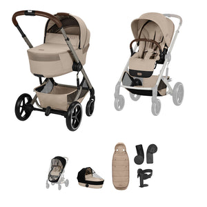 Cybex Balios S Lux Fold Cot Accessory Bundle - Almond Beige
