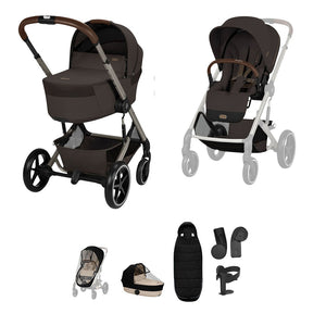 Cybex Balios S Lux Fold Cot Accessory Bundle - Chocolate Brown