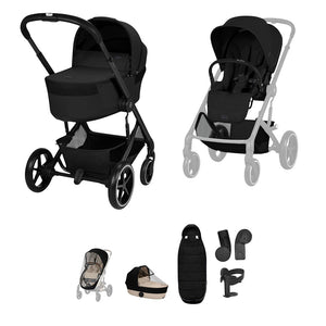 Cybex Balios S Lux Fold Cot Accessory Bundle - Moon Black