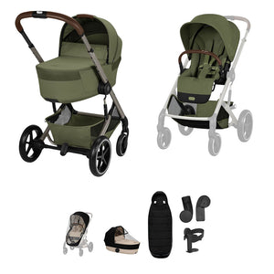 Cybex Balios S Lux Fold Cot Accessory Bundle - Moss Green