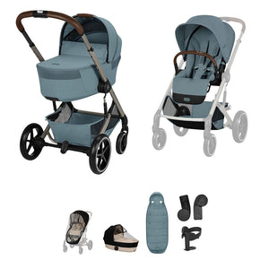 Cybex Balios S Lux Fold Cot Accessory Bundle - Stormy Blue
