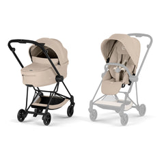 Cybex Mios Comfort Pushchair and Carrycot - Matt Black / Cozy Beige