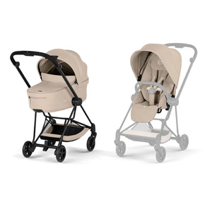 Cybex Mios Comfort Pushchair and Carrycot - Matt Black / Cozy Beige