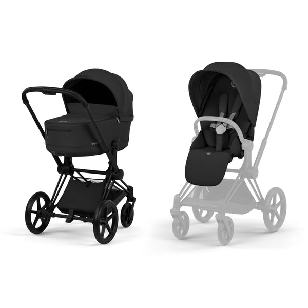 Cybex Priam Comfort Pushchair and Carrycot - Matt Black / Sepia Black