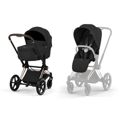 Cybex Priam Comfort Pushchair and Carrycot - Rosegold / Sepia Black
