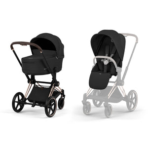 Cybex Priam Comfort Pushchair and Carrycot - Rosegold / Sepia Black