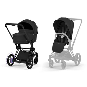 Cybex e-Priam Comfort Pushchair and Carrycot - Matt Black / Sepia Black