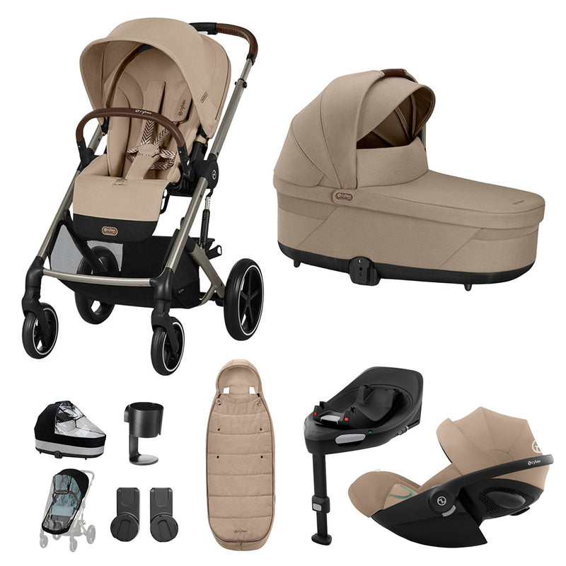 Cybex Balios S Lux 10 Piece Cloud G i-Size Bundle - Almond Beige