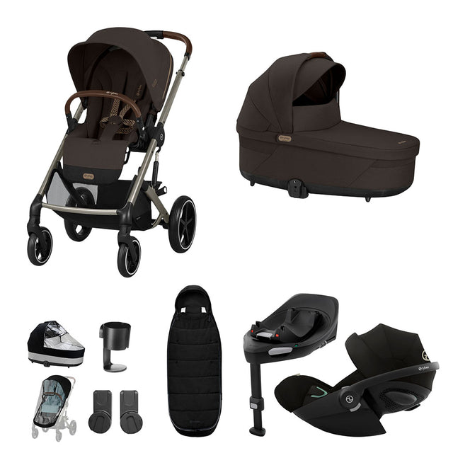 Cybex Balios S Lux 10 Piece Cloud G i-Size Bundle - Chocolate Brown